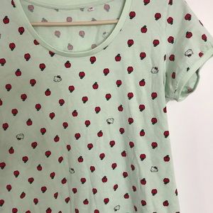 SANRIO Hello Kitty Apples Tee Green Small Medium